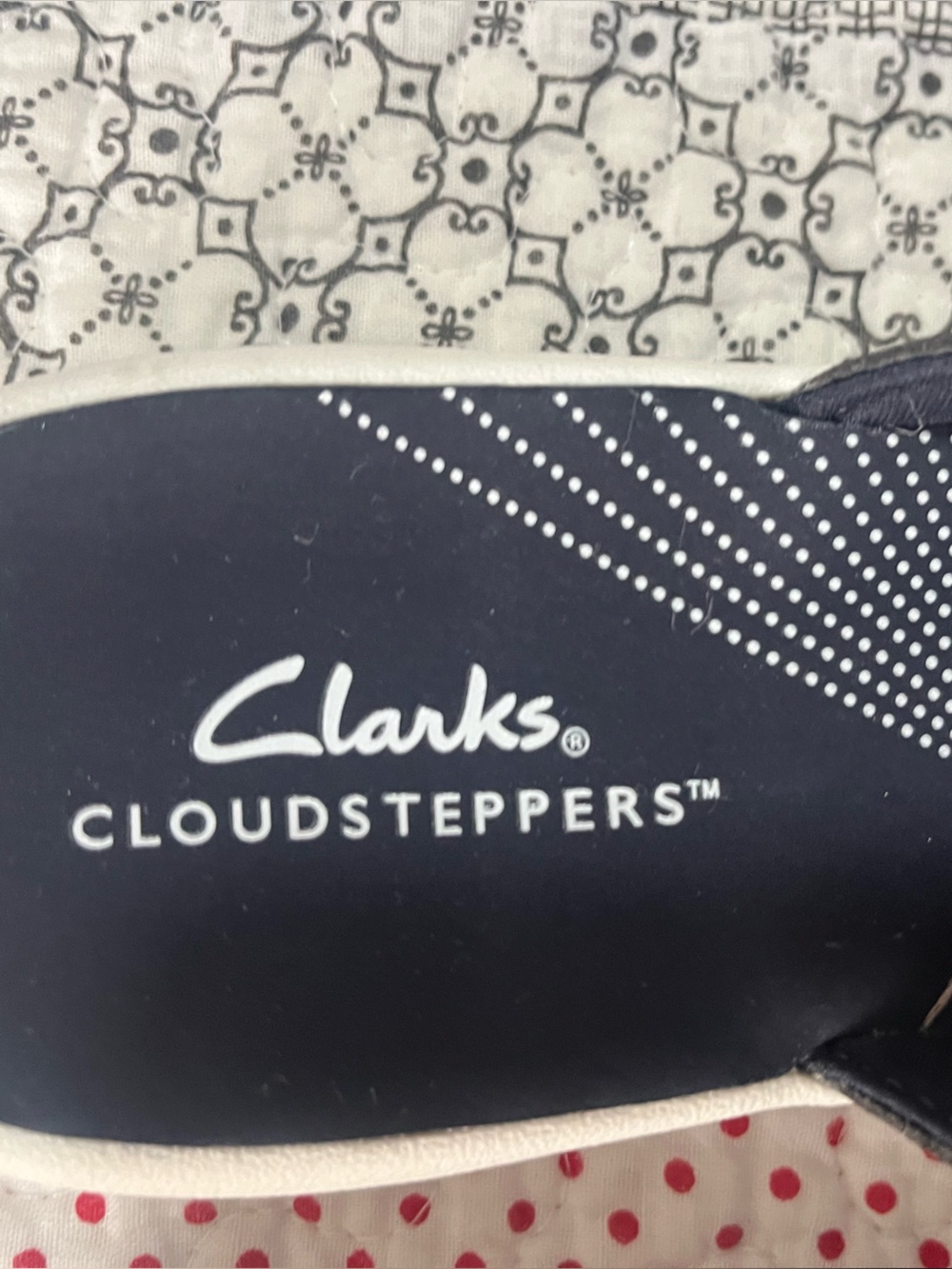 Clarks NWOT Navy Floral Cloudsteppers Comfort Sandals Womens Size 5 - Picture 2 of 4